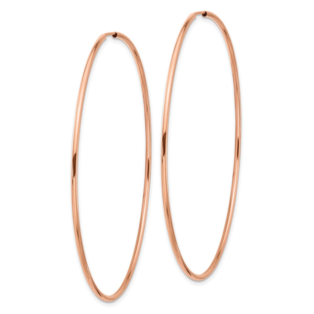 14k Rose Gold 1.50mm Polished Endless Tube Hoop Earrings