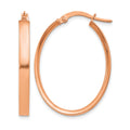 14K Rose Gold 3mm Oval Hoop Earrings