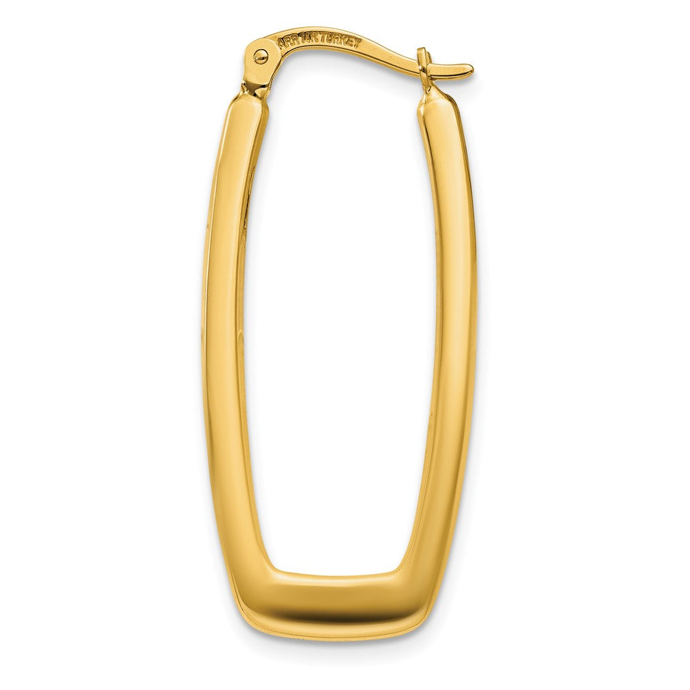 Single 14k Polished 2.25mm Rectangle Hoop Earring
