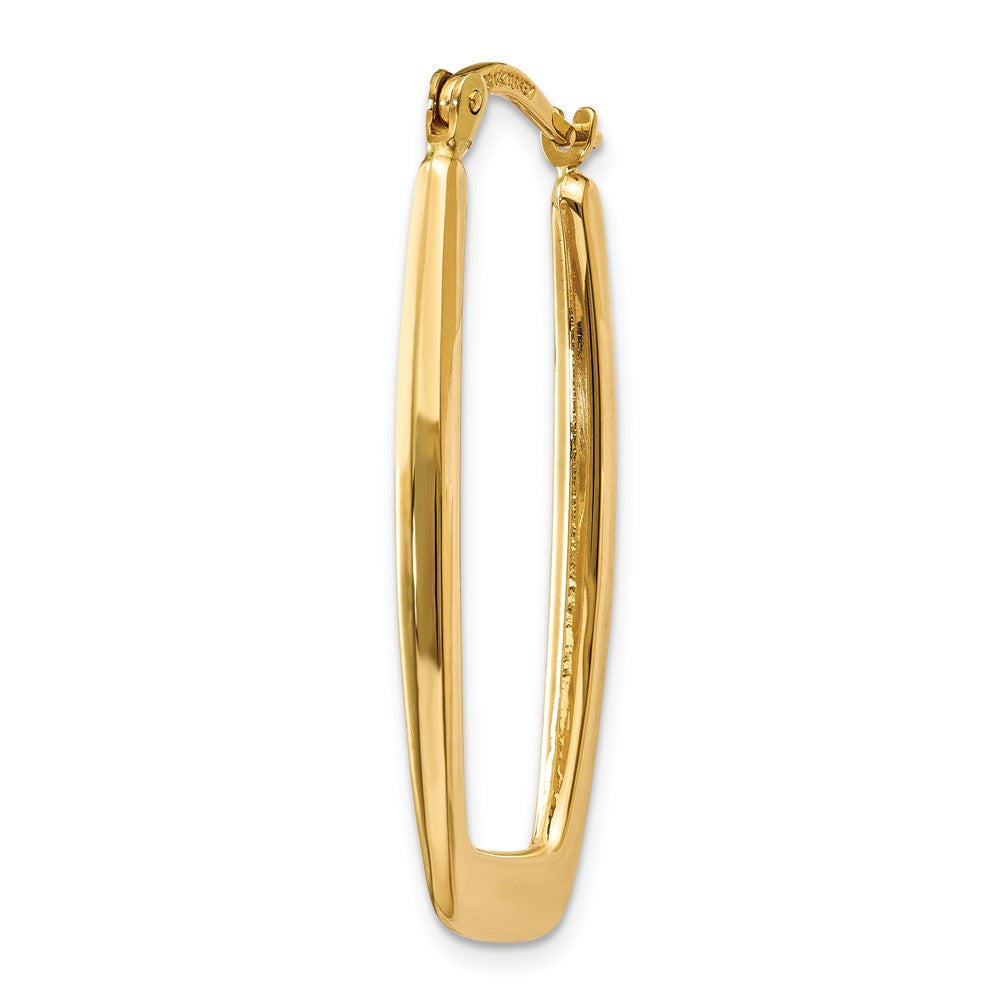 Single 14k Polished 2.25mm Rectangle Hoop Earring