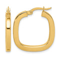 14K Square Tube Hollow Hoop Earrings