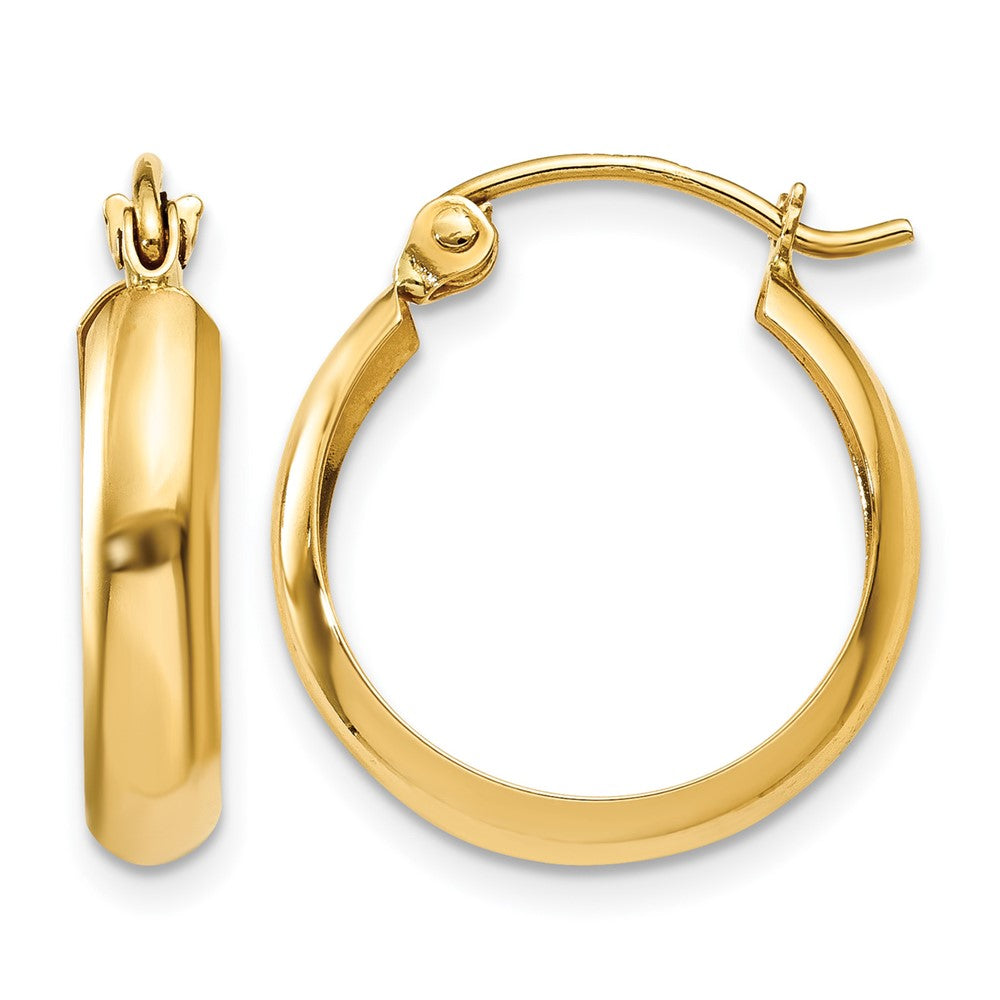 14k Polished 3.5mm Hoop Earrings