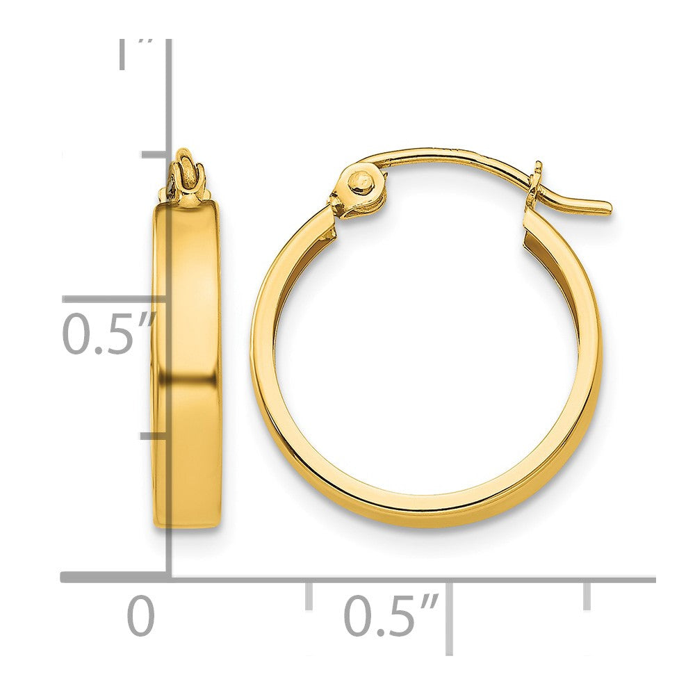14k Polished 3mm Hoop Earrings