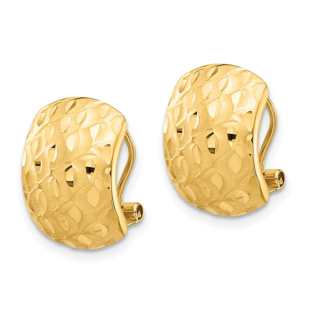 14K D/C Omega Back Earrings