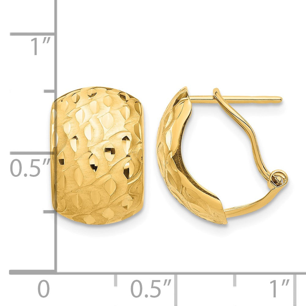 14K D/C Omega Back Earrings