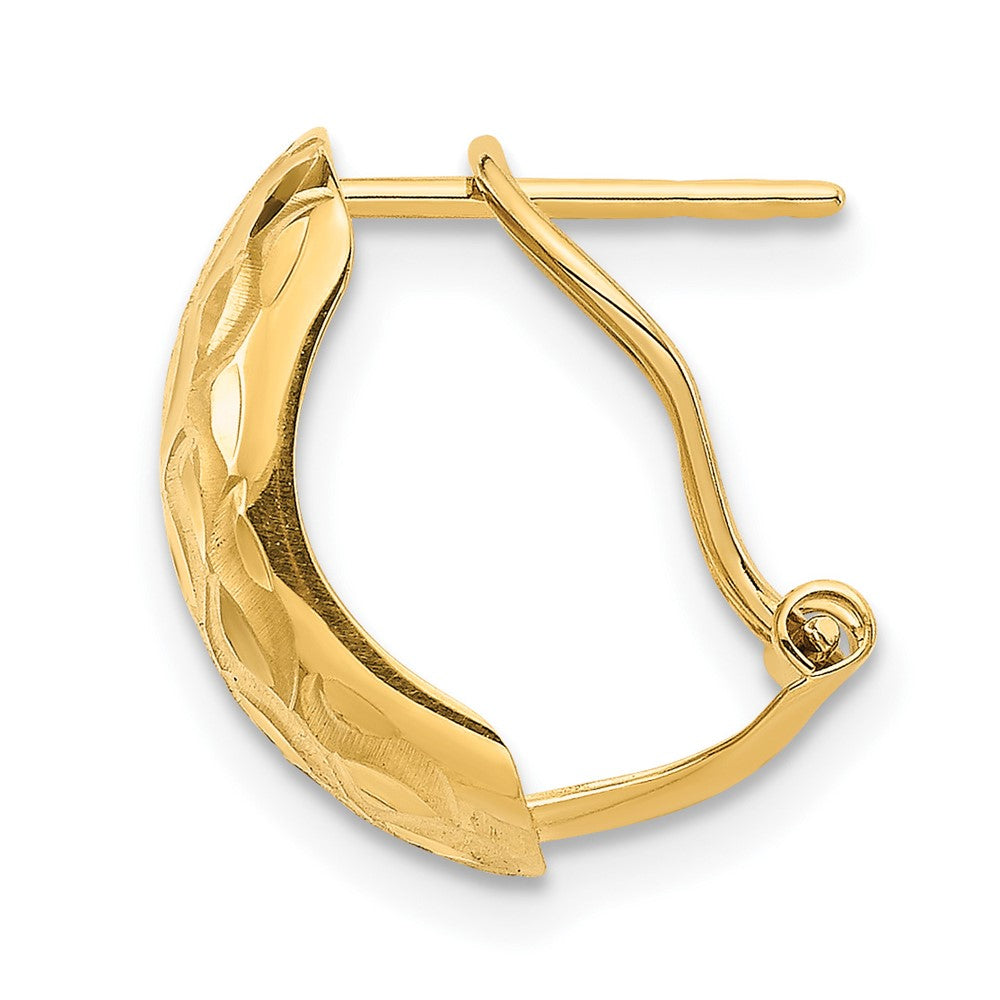 Single 14K Textured Omega Back Earring