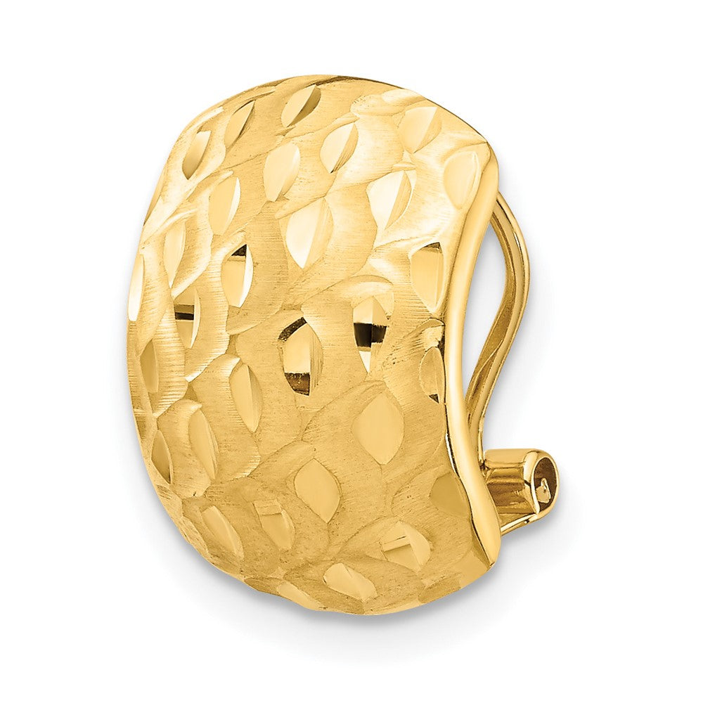 Single 14K Textured Omega Back Earring