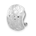Single 14K White Gold Textured Omega Back Earring