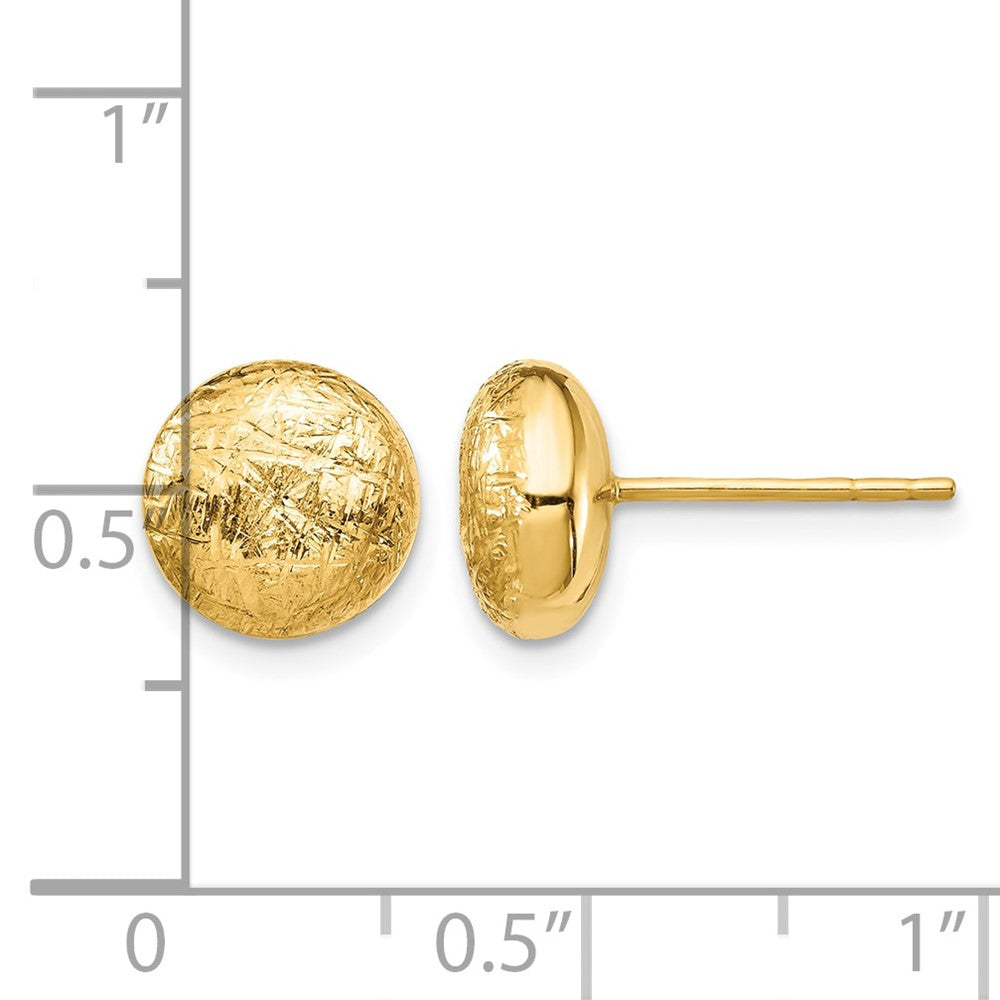 14K Scratch Finish Hollow Post Earrings