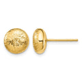 14K Scratch Finish Hollow Post Earrings
