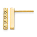 14K Textured Bar Post Earrings