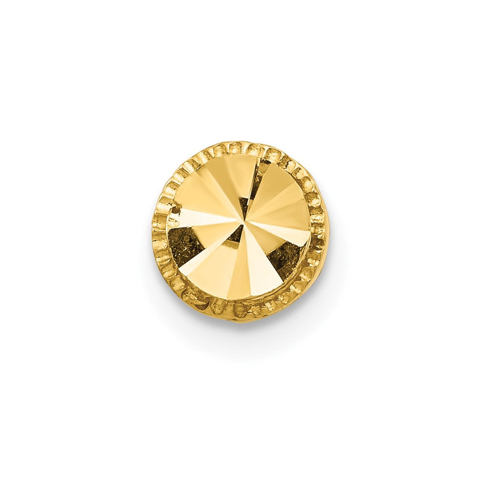 Single 14K Diamond-Cut Round Post Earring