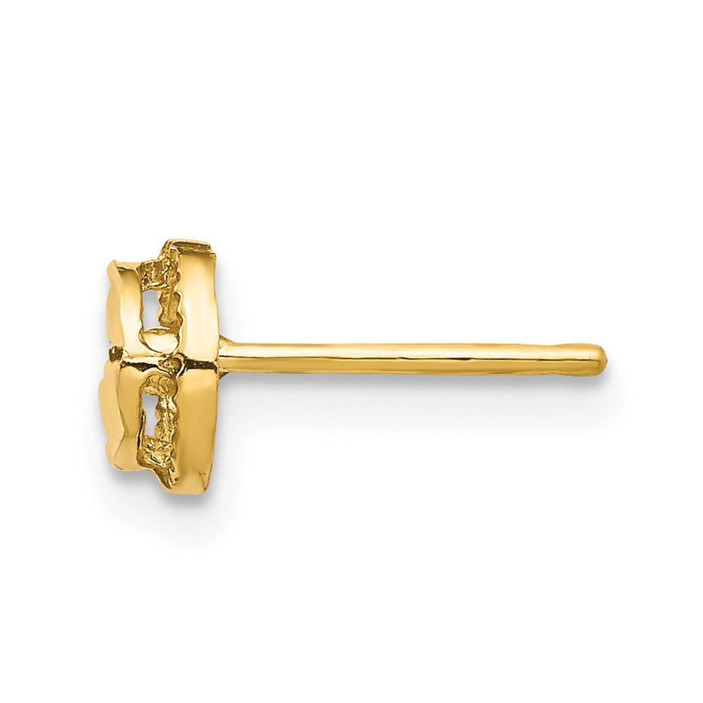 Single 14K Diamond-Cut Round Post Earring