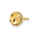 Single 14K Diamond-Cut Round Post Earring