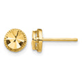 14K Diamond-Cut Round Post Earrings