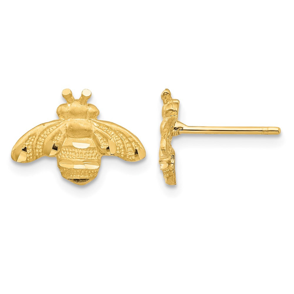 14K D/C Bee Post Earrings