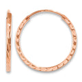 14k Rose Gold 1.60mm D/C Square Tube Endless Hoop Earrings