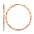 14k Rose Gold 1.60mm D/C Square Tube Endless Hoop Earrings