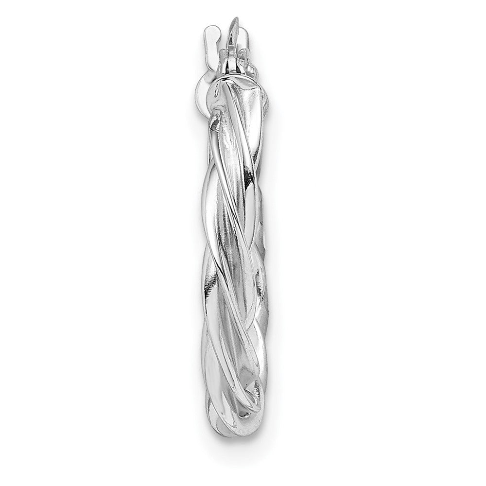 Single 14K Polished White Gold Twisted Hoop Earring