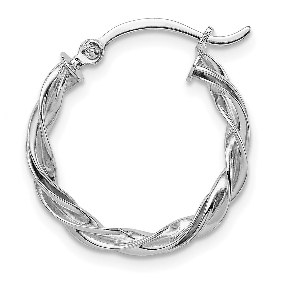 Single 14K Polished White Gold Twisted Hoop Earring