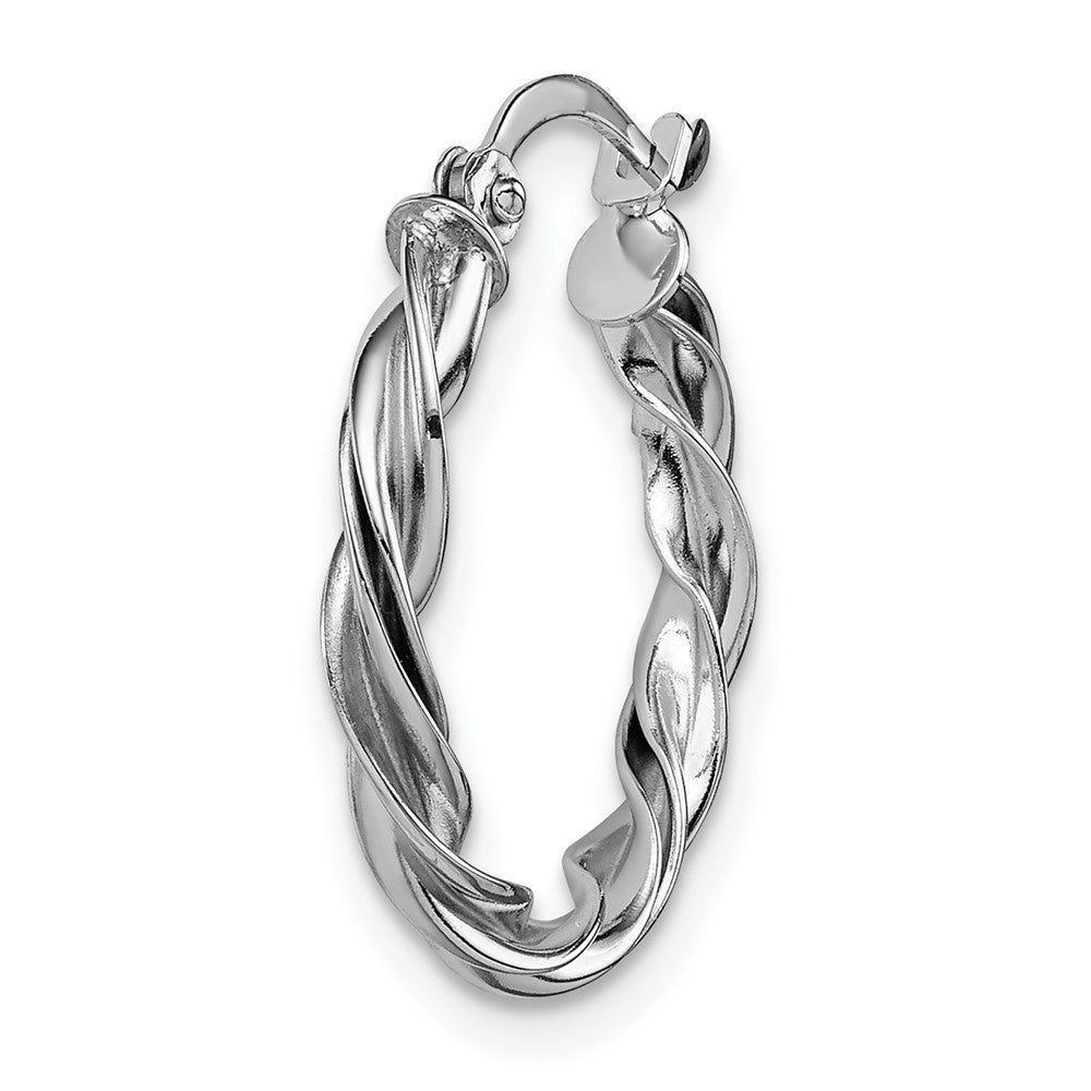 Single 14K Polished White Gold Twisted Hoop Earring