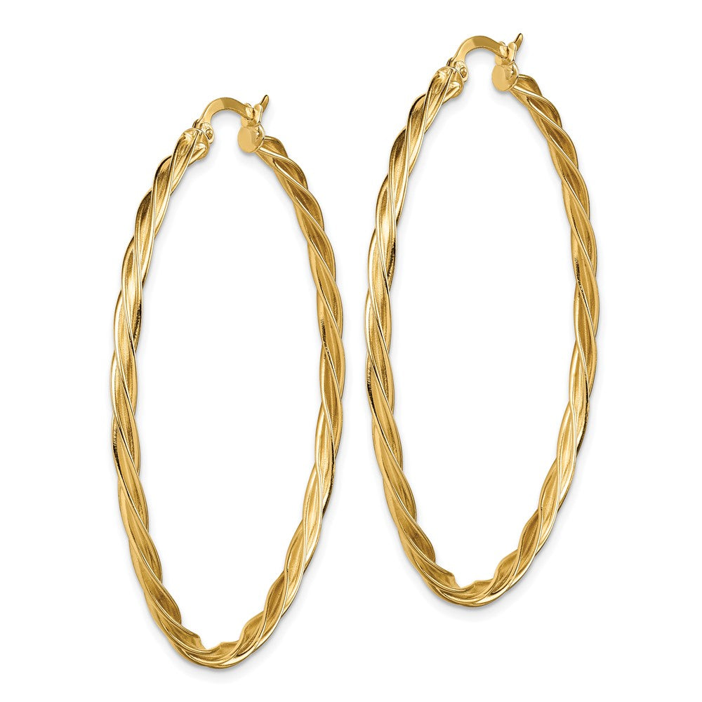 14K Polished 2.5mm Twisted Hoop Earrings