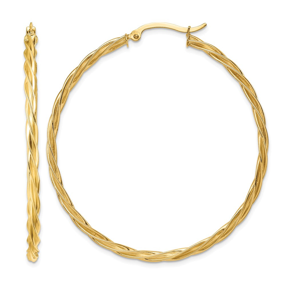 14K Polished 2.5mm Twisted Hoop Earrings
