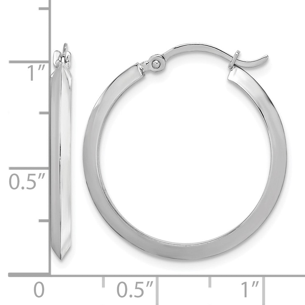 14K Polished White Gold Hoop Earrings