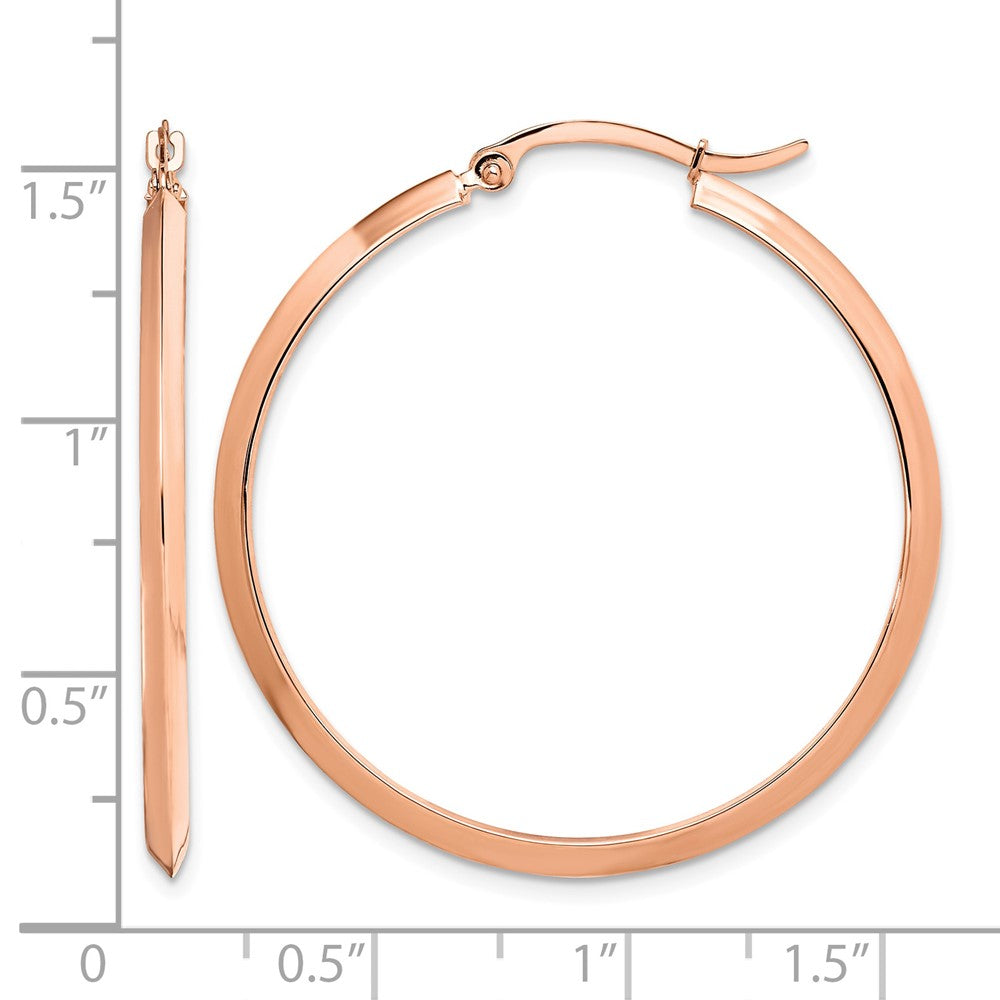 14k Rose Gold Polished Hoop Earrings