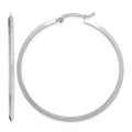 14K White Gold Polished Hoop Earrings