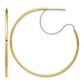 14K Two-Tone Large 2x45mm D/C Wire Polished Hoop Earrings