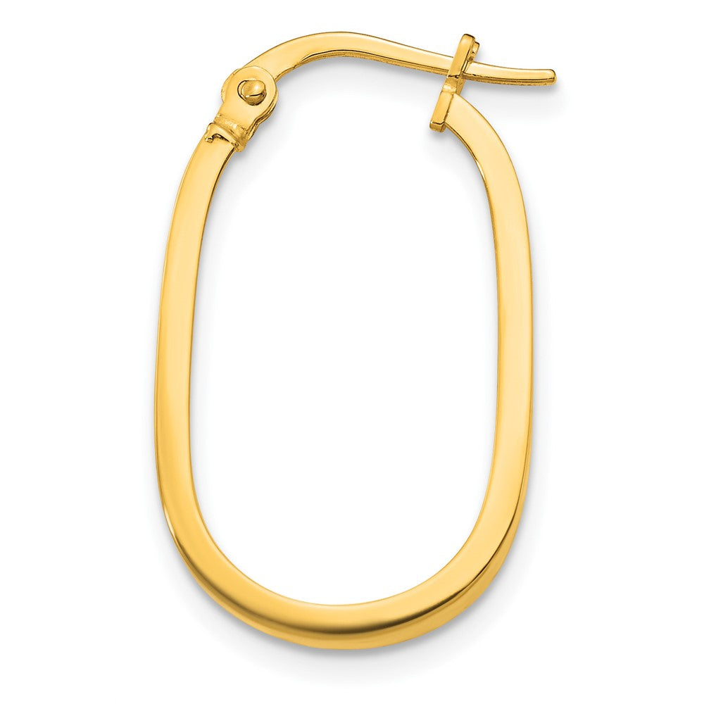 Single 14K 3x2mm Oval Hoop Earring