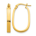 14K 3x23mm Oval Hoop Earrings