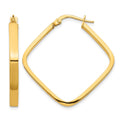 14K 2x2mm Square Hoop Earrings