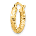 Single 14K 3x17mm Diamond-cut Hoop Earring