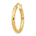 Single 14K 3x27mm Diamond-cut Hoop Earring