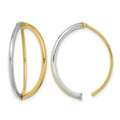 14K w/Rhodium Dangle Threader Earrings