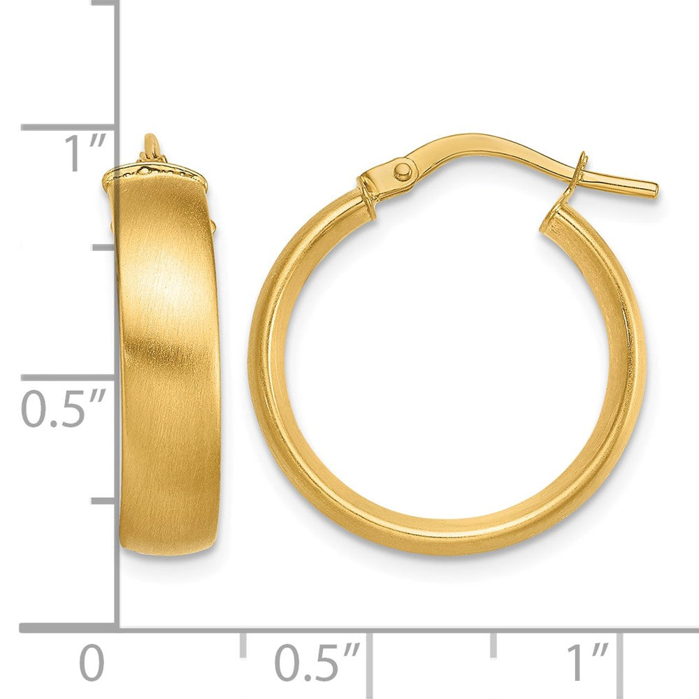 14K Small 5mm Satin Hoop Earrings