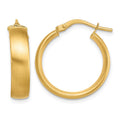 14K Small 5mm Satin Hoop Earrings