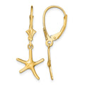 14K Mini Dancing Starfish Leverback Earrings