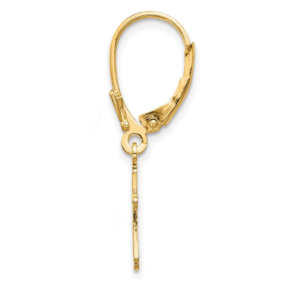 Single 14k Cross Leverback Earring