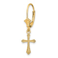 Single 14k Cross Leverback Earring