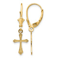 14k Cross Leverback Earrings
