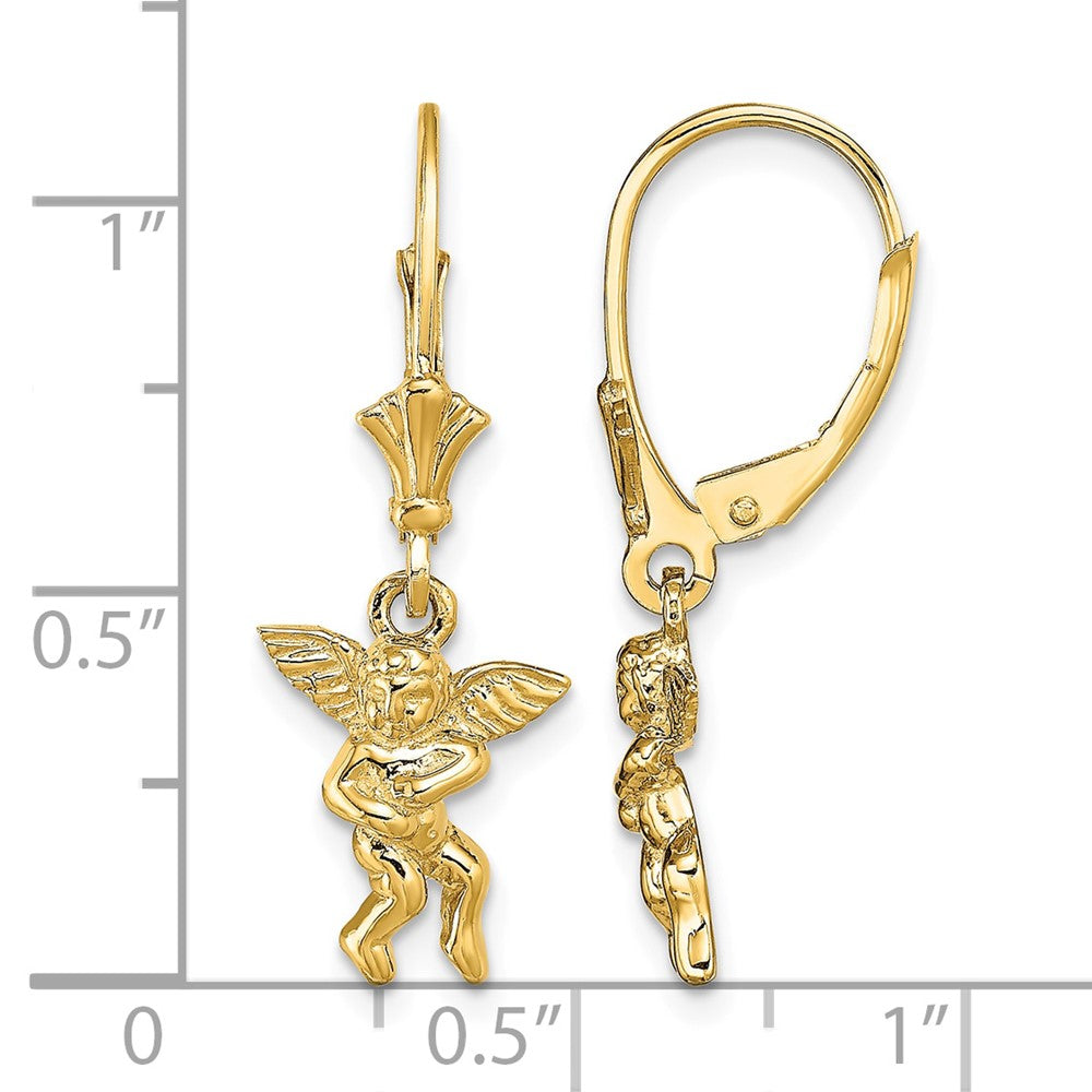 14k Angel Leverback Earrings