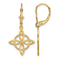 14K Small Celtic Eternity Knot Leverback Earrings