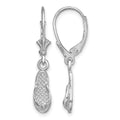 14k White Gold Flip Flop Leverback Earrings
