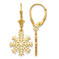 14K Snowflake Leverback Earrings