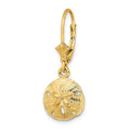 Single 14K Polished Sand Dollar Leverback Earring
