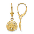 14K Polished Sand Dollar Leverback Earrings