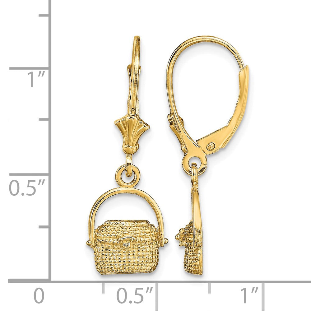 14K Nantucket Basket Leverback Earrings